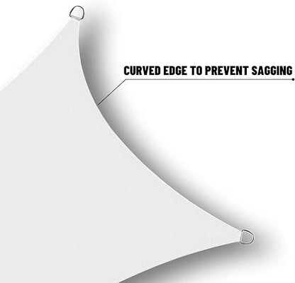 SUNNY GUARD Waterproof Sun Shade Sail 9'x18'x20.1' White Right Triangle UV Block Sunshade for Backyard Yard Deck Patio Garden Outdoor Activities and Facility(Customized)