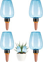 4 Pcs Plant Watering Globes Self Watering Planter Insert Plants Top Fill Water Device Plastic Water Bulbs Slow Release Terracotta for Plants, Blue