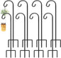 Gtongoko 8 Pack Shepherds Hooks for Outdoor 32 Inch Garden Hooks for Hanging Plants, Lanterns, Bird Feeders, Solar Lights, Mason Jars, Weddings Decor, Adjustable, Matte Black
