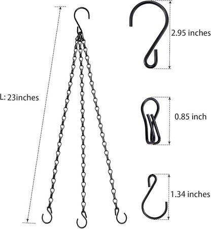 Hanging Baskets Chains 23 Inches 3 Leads Hanging Chains Flower Pot Hanger Replacement Plant Hangers for Planters and Lanterns, Pack of 3 (3 Legs)