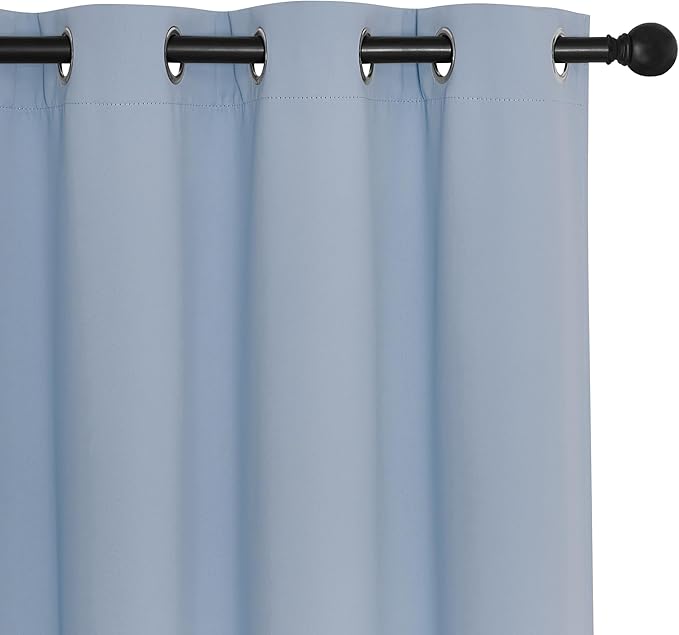 NICETOWN Blackout Room Divider Curtains for Sliding Glass Doors 102 Inches Long 1 Panel, Extra Wide Curtains for Doorway Patio Bedroom Living Room (Vintage Blue, 80Wx102L, 1 Panel)