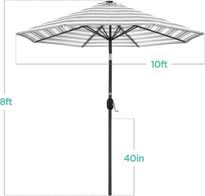 Best Choice Products 10ft Solar Polyester LED Lighted Patio Umbrella w/Tilt Adjustment and UV-Resistant Fabric
