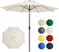 Ayge 9FT Large Outdoor Patio Umbrella Market Table Umbrella-UV Resistant, Easy Push Button Tilt and Crank, 8 Sturdy Fiberglass Ribs Heavy-Duty Pool Umbrella for Deck, Backyard,Garden,White