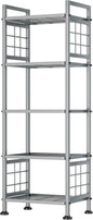 GIOTORENT 5-Wire Standing Storage Shelf, Metal Shelving Unit Pantry Rack for Laundry Kitchen Bathroom Organizer(Silver)