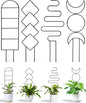 4 Pack Trellis for Indoor Climbing Plant, Small Metal Outdoor Garden Trellis for Potted Plants, Stake Mini Houseplant Trellis Support for Hoya, Vines, Pothos, Monstera (Black)