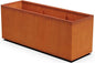 Plantercraft Large Rectangular Planters for Outdoor Plants - 60x20x24 Corten Steel Planter, Extra Large Outdoor Planter Box for Modern Garden & Patio Landscapes