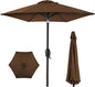 Best Choice Products 7.5ft Heavy-Duty Round Outdoor Market Table Patio Umbrella w/Steel Pole, Push Button Tilt, Easy Crank Lift - Brown