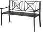 Giantex Metal Outdoor Bench with Backrest, Curved Armrests, Non-Slip Foot Pads, Slatted Seat for 2-3 Persons, Load 660lbs, Loveseat, Patio Bench for Garden, Yard, Poolside, Lawn, Porch, Park, Black