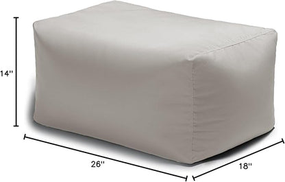 Jaxx Leon Outdoor Bean Bag Ottoman, White