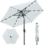 Best Choice Products 7.5ft Outdoor Solar Market Table Patio Umbrella for Deck, Pool w/Tilt, Crank, LED Lights - Baby Blue