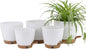 montresor 5-Pack Self-Watering Planters with Wick & Reservoir (5/5.5/6/6.5/7 Inch) – Plastic Indoor Pots with Drainage, White Flower Pot for Violet, Herb