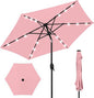 Best Choice Products 7.5ft Outdoor Solar Market Table Patio Umbrella for Deck, Pool w/Tilt, Crank, LED Lights - Carnation