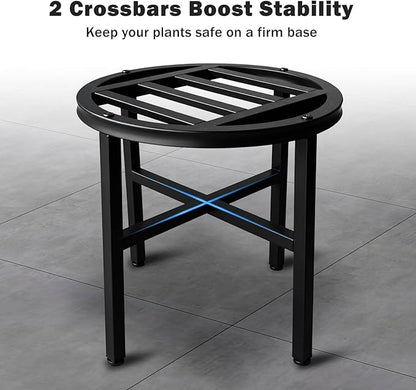 Plant Stand Indoor Outdoor,13 Inch Tall Metal Plant Stands Riser,Heavy Duty Wrought Iron Pedestal Holders for Large Flower Pot,Outside Rust-Proof Black Flower Display Shelf for Patio,1-Pack