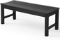Stoog Outdoor Bench, 2-Person Outdoor Poly Lumber Backless Bench, Weatherproof Garden Bench, Never Rot or Fade, Suit for Church, Backyard, Porch and Park, Black