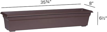 Root & Vessel 16363, Brown, Countryside Flower Box Planter, 36-Inch