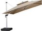 PURPLE LEAF 12 Feet Double Top Deluxe Square Patio Umbrella Offset Hanging Umbrella Cantilever Outdoor Market Umbrella Garden, Beige