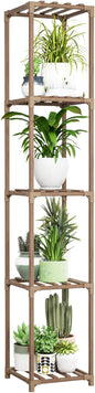 Bamworld Corner Plant Stand Indoor Tall Plant Shelf 5-tier Wood Plant Holder for Multiple Plants Flower Stands Plants Rack Living Room Garden Patio Lawn Window