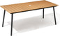 70" Patio Outdoor Dining Table for 4-6, Weather-Resistant Wood-Grain Top with Aluminum Frame & Umbrella Hole for Deck Gatherings, Brown