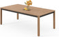 Stoog 63" All-Weather Patio Dining Table, HIPS Waterproof Tabletop with Cross-Braced Aluminum Frame & Umbrella Hole, Fade & Rot Resistant, for Backyard, Garden, Deck, Teak