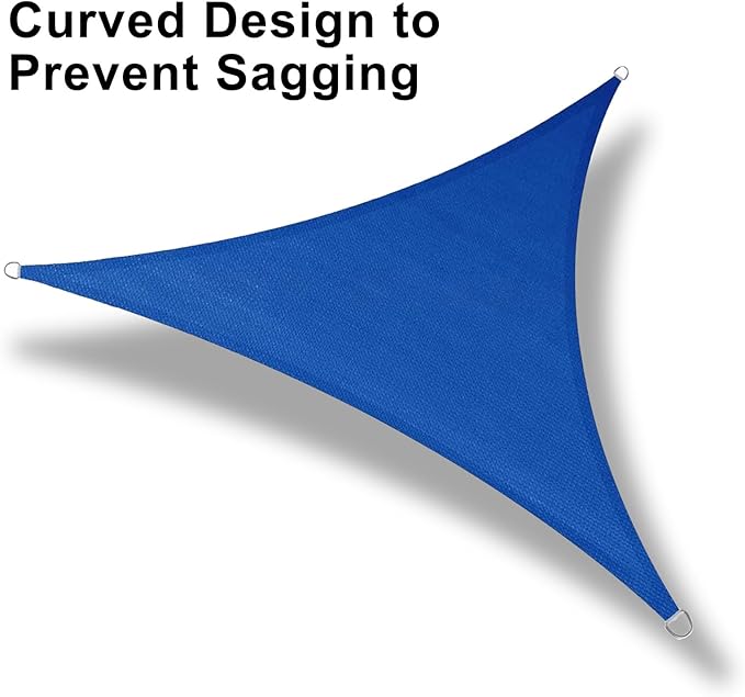 LOVE STORY 10'x10'x14' Right Triangle Sun Shade Sail Canopy UV Block Cover for Outdoor Patio Garden Backyard, Blue