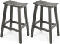 All-Weather Bar Stools Set of 2, 28" Height Outdoor Bar Stools, Never Rot or Fade, for Bar, Kitchen Counter, Deck, and Patio, Grey