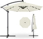 Best Choice Products 10ft Solar LED Offset Cantilever Hanging Market Patio Umbrella, 8 Sturdy Ribs, Easy Adjustment - Ivory