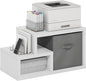 Furinno Viola Multipurpose Shelf, with Storage Bin, White/Light Grey
