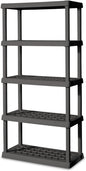 Sterilite 4-Pack 5 Shelf Unit, Heavy-Duty Shelving Storage Rack for Home and Garage, Gray - Multipurpose Plastic Organizer Shelves for Smart Organization