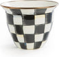 MACKENZIE-CHILDS Flowerpot, Decorative Garden Pot for Growing Plants, Black-and-White Courtly Check