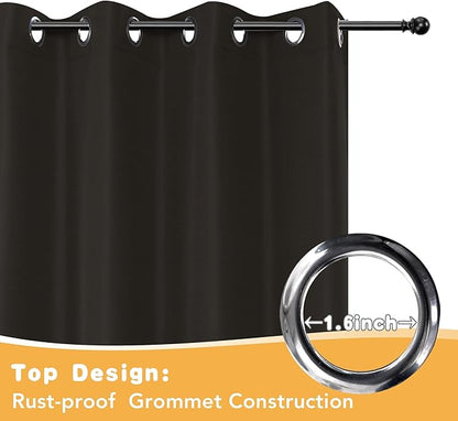 HolidayIdeas Outdoor Curtains for Patio Waterproof, 2 Panels - 54 x 108 Inch - Privacy Protection & Light Filtering Curtains Grommet Outside Curtains for Porch, Gazebo, Pergola, Backyard (Chocolate)