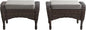 Belord Outdoor Ottomans for Patio Foot Rest - 25 Inch PE Wicker Foot Stool Set of 2 with Removable Cushions for Patio Furniture Sets,All Weather Rattan Ottoman for Balcony Deck Backyard Brown