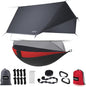 Sunyear Camping Hammock, Portable Single & Double Hammock with Net, 2 Person Hammock Tent with 2 * 10ft Straps, Best for Outdoor Hiking Survival Travel