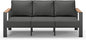 Aluminum Outdoor Patio Furniture 3 Seats, All-Weather Outdoor Patio Sofa with Washable Thick Cushion, Morden Patio Couch for Porch, Balcony, Deck, Yard, Graphite