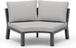 Outdoor Patio Sectional Modular Sofa, Aluminum 1 Piece Curved Patio Couch with Washable Cushions, All Weather PE Rope Sofa for Backyard,Porch, Deck, Poolsid, Gray
