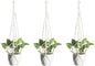 Macrame Plant Hangers 3 Pack, Hanging Plant Holders for Indoor Plants, Handmade Woven Cotton Rope Hanger Kits, Decorative Flower Pot Holders for Home & Garden Decor（Plants Not Included）
