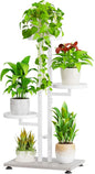 iDavosic.ly 3 Tier Plant Stand Indoor Outdoor, Tiered Corner Multiple Flower Pot Holder Shelf, Metal 28 Inch Tall Display Rack for Patio Porch Living Room Garden Balcony Bedroom, White