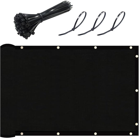 UPGRADE Privacy Fence Screen 6'x10' Black Outdoor 90% Visibility Blockage 170 GSM Mesh Shade Cover Panels for Backyard,Balcony,Home Decoration with Zip Ties,Customized Avaliable