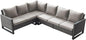 Belord Outdoor Sectional Sofa 6 Seater L Shaped Couch Wicker Patio Conversation Furniture Set Rattan Outdoor Furniture with Removable Washable Cushion, Brown/Grey