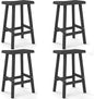 Bar Stools Set of 4, Waterproof UV-Resistant,Durable Resin Kitchen Island Chairs for Indoor & Outdoor Use, Modern Design for Home,Bar,and Cafe (29'' Black-4)