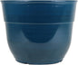 Garden Elements Indoor/Outdoor Glazed Brushed Happy Plastic Planter, Large, Dark Teal, 15"