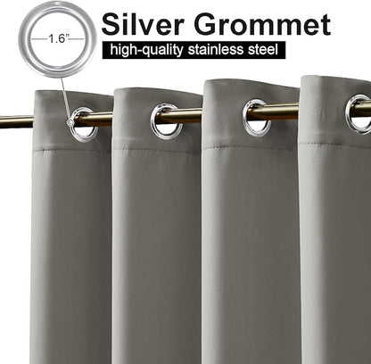 NICETOWN Blackout Bedroom Curtain for Patio Room Darkning, Rustproof Grommet Blackout Vertical Blind, Sunlight Blocking Gazebo Curtain for Front Patio/Hall, Slate Grey, 1 Piece, 84" Wide, 120" Long