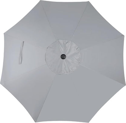 Blissun 9' Outdoor Patio Umbrella, Outdoor Table Umbrella, Yard Umbrella, Market Umbrella with 8 Sturdy Ribs, Push Button Tilt and Crank