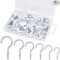 75 Pcs Ceiling Hooks for Hanging Plants, Cups, Utensils Vinyl Coated Screw-in Mug Hooks for Wooden and Drywall–Multi Size Sets (1/2 inch,5/8 inch,3/4 inch,7/8 inch,1 inch,1-1/4 inch)