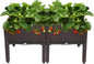 VINGLI Square Raised Garden Bed, Self-Watering Plastic Planter for Indoor Outdoor Vegetables, Fruits, Potato, Flowers, All Weather (2 Pcs)