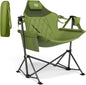 TIMBER RIDGE Hammock Camping Chair with Adjustable Backrest, Heavy Duty Folding Hammock Chair Supports 300lbs, Portable Hammock Chair for Camping, Travelling and Patio, Green