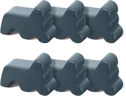 Kigeli 6 Pcs Resin Garden Pot Feet for Outdoor Planters 3 Inch Long 1.5 Inch Tall Flower Handmade Elevator Plant Feet Frost Proof Lifter for 14-20 in Pot(Blue Gray)