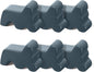 Kigeli 6 Pcs Resin Garden Pot Feet for Outdoor Planters 3 Inch Long 1.5 Inch Tall Flower Handmade Elevator Plant Feet Frost Proof Lifter for 14-20 in Pot(Blue Gray)
