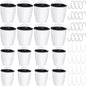 Amyhill 16 Pcs 5'' and 4.33'' Self Watering Hanging Planter for Indoor Plants Wall Planter with Hook and Absorbent Cotton Rope Wall Plant Holder Wall Mounted Planters White Flower Pots for Garden