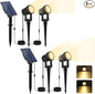 Solar Spotlights Outdoor Waterproof, Warm White Landscape Spotlights, Decorative Solar Spot Lighting for Garden, Yard, Pathway, Lawn, Poolside, Party, 2-in-1 Mounted (Warm White, 2 Pack)