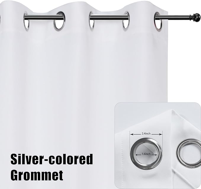 BONZER Outdoor Curtains for Patio Waterproof, Premium Thick Privacy Weatherproof Grommet Outside Curtains for Porch, Gazebo, Deck, 1 Panel, 54W x 84L inch, White